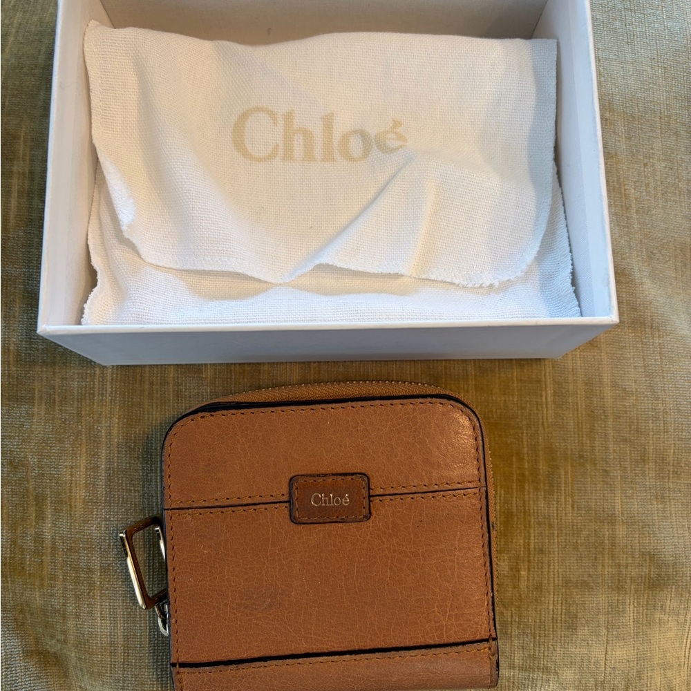 Chloe Brown Leather Small Zip Wallet - Picture 7 of 7